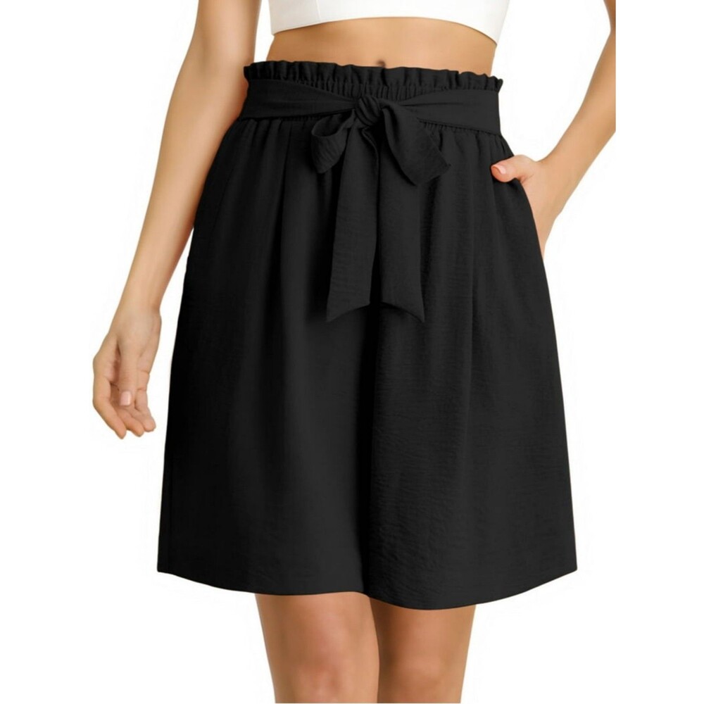 Black Wide Leg Shorts XL NEW